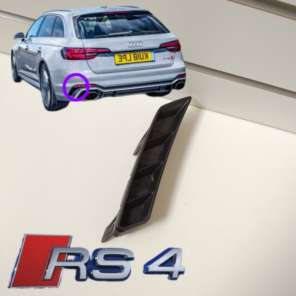 Genuine LH Rear Diffuser Trim Vent Cover Audi RS4 Avant B9 8W PFL 2017-2019 Used