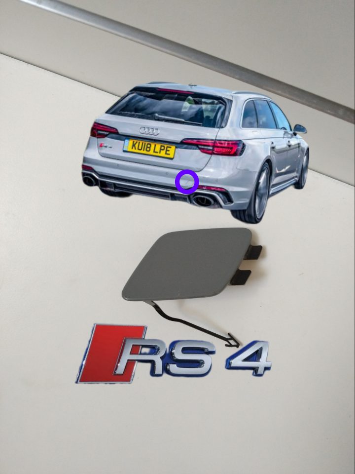 Genuine Rear Tow Hook Cover Audi RS4 Avant B9 8W PFL 2017-2019 Used