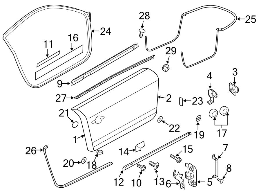 Genuine RH Door Skin Shell Audi TTRS TTS TT MkII Type 8J 2006 - 2014 New