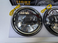 Xprite 7" LED Headlights Jeep Wrangler JK LJ CJ TJ Hummer H1 H2 1997-2018 New