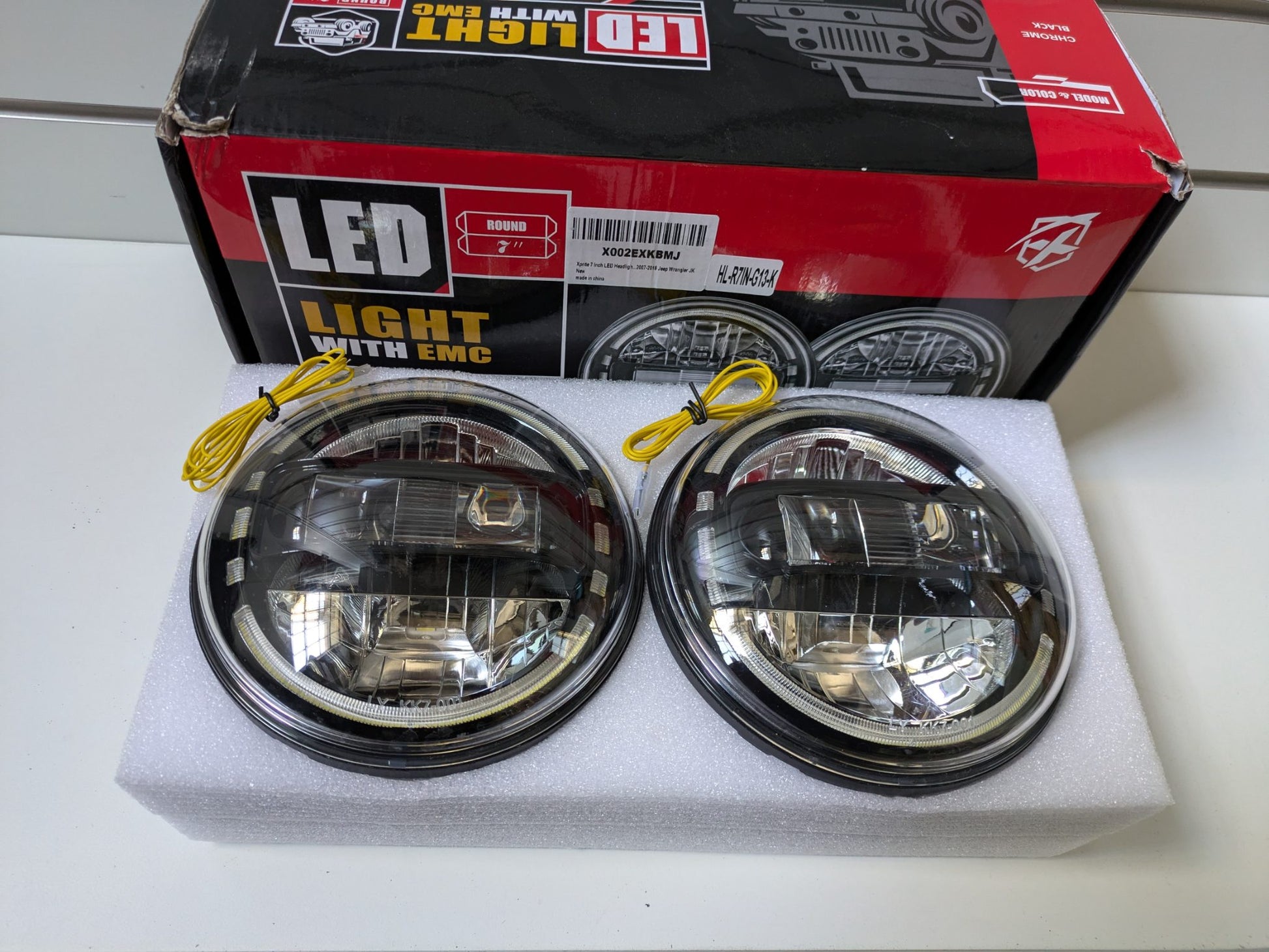 Xprite 7" LED Headlights Jeep Wrangler JK LJ CJ TJ Hummer H1 H2 1997-2018 New