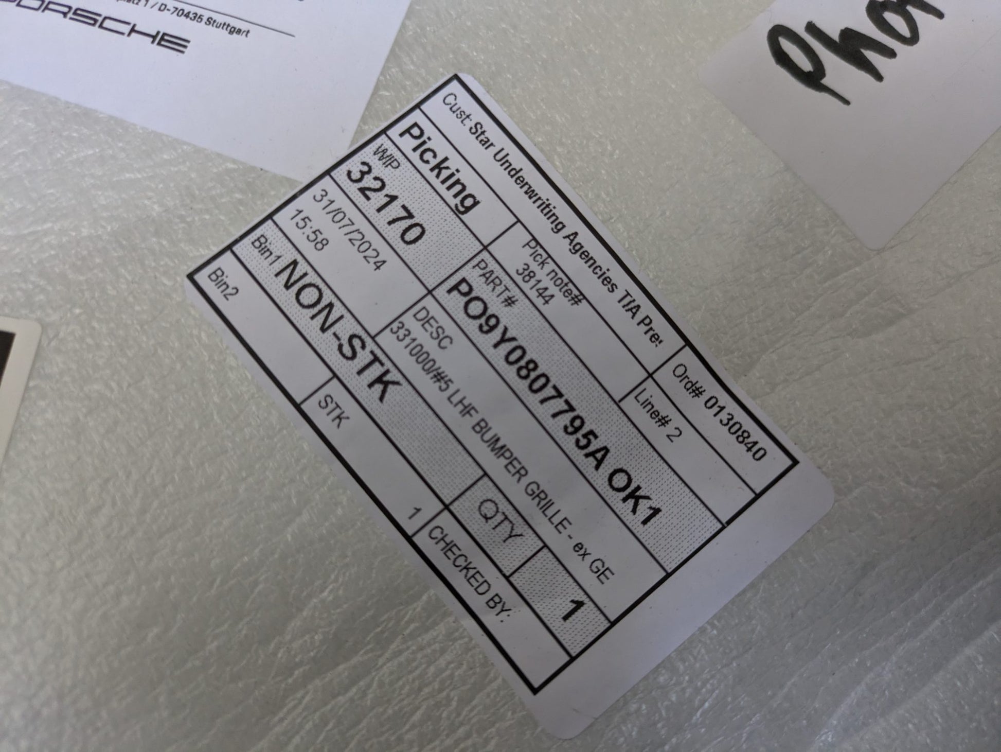 Genuine LH Bumper Grill Porsche Cayenne Turbo/Turbo S 9YA/9YB 2019 - 2023 New