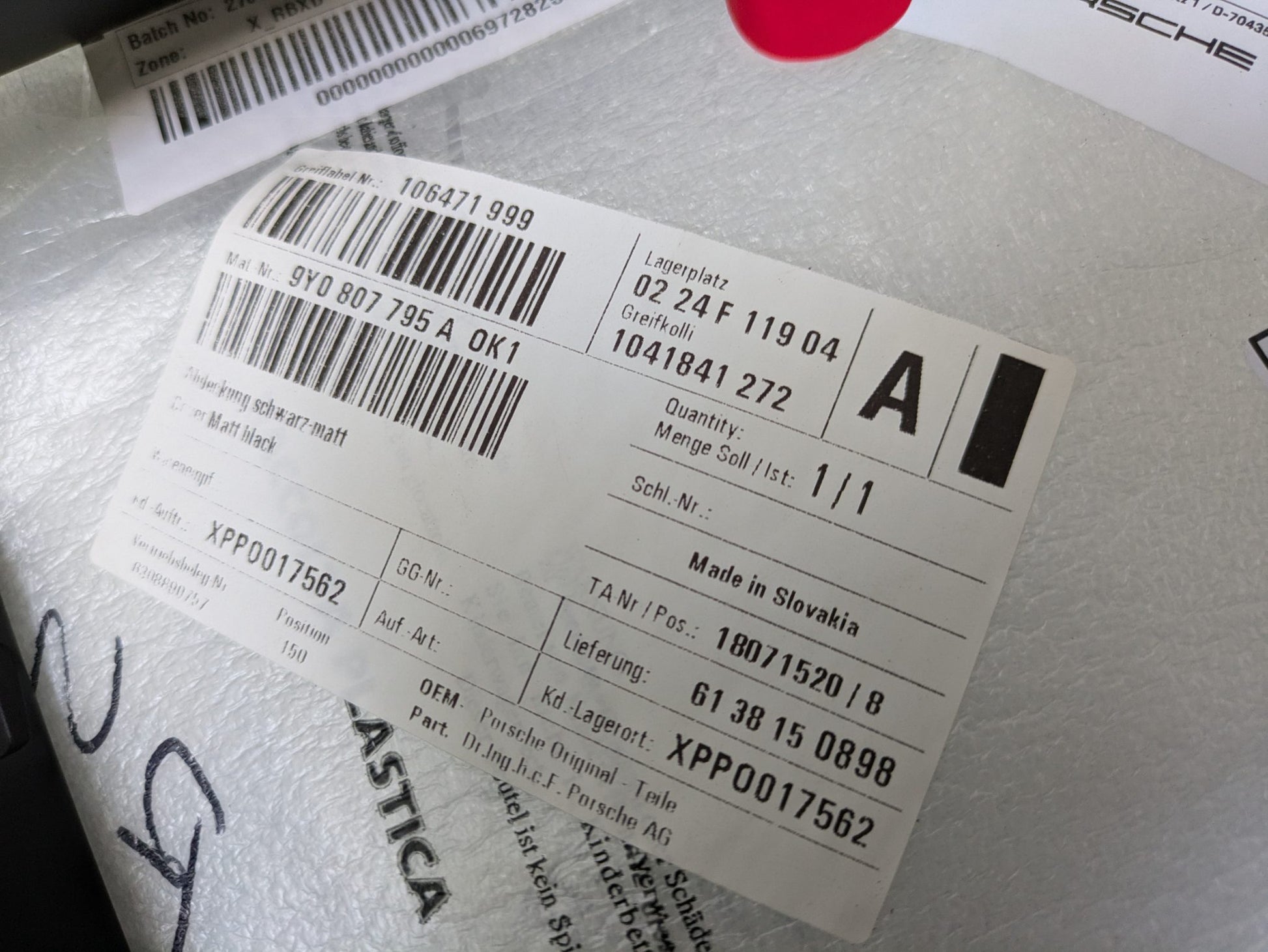 Genuine LH Bumper Grill Porsche Cayenne Turbo/Turbo S 9YA/9YB 2019 - 2023 New