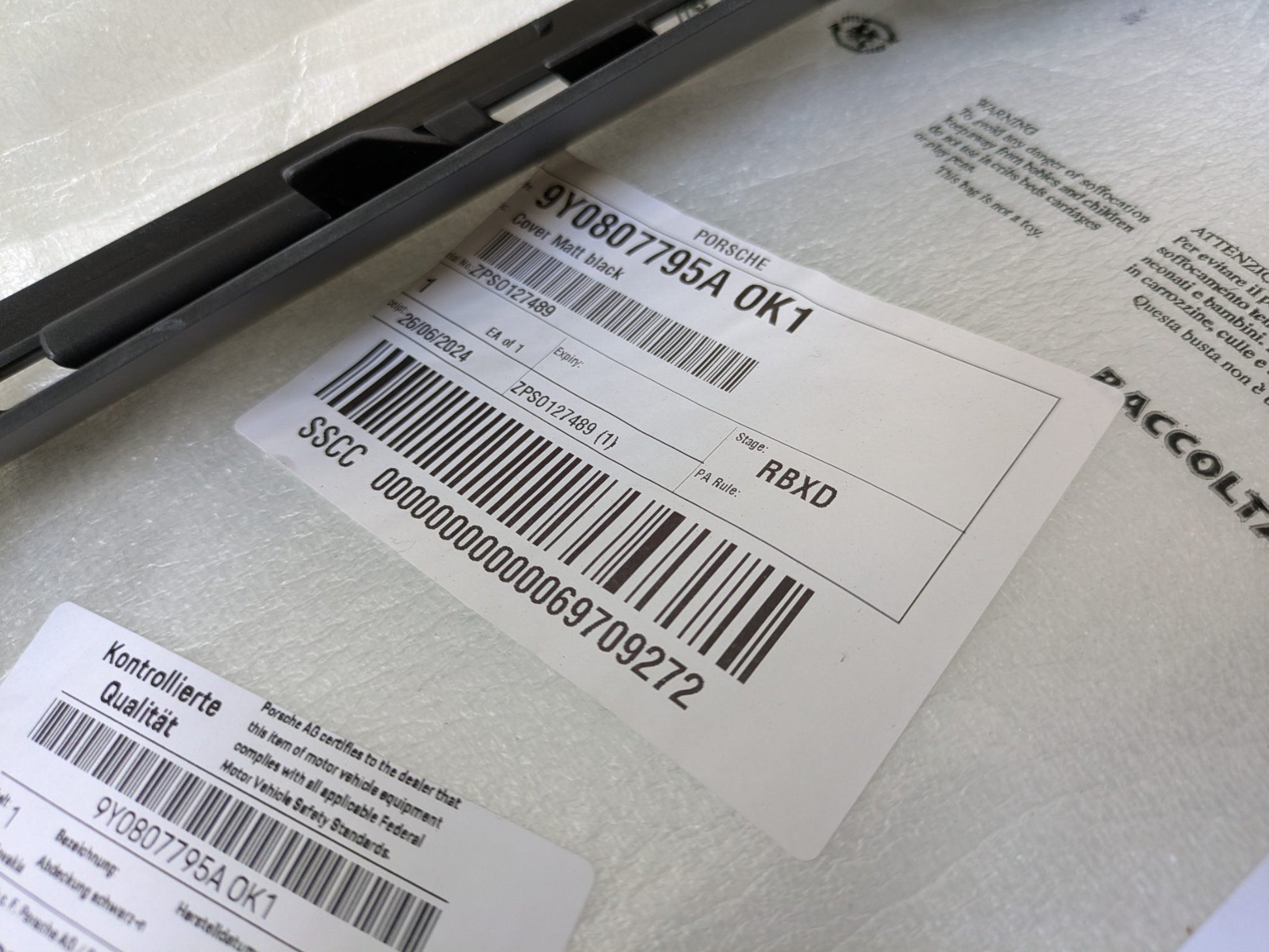 Genuine LH Bumper Grill Porsche Cayenne Turbo/Turbo S 9YA/9YB 2019 - 2023 New