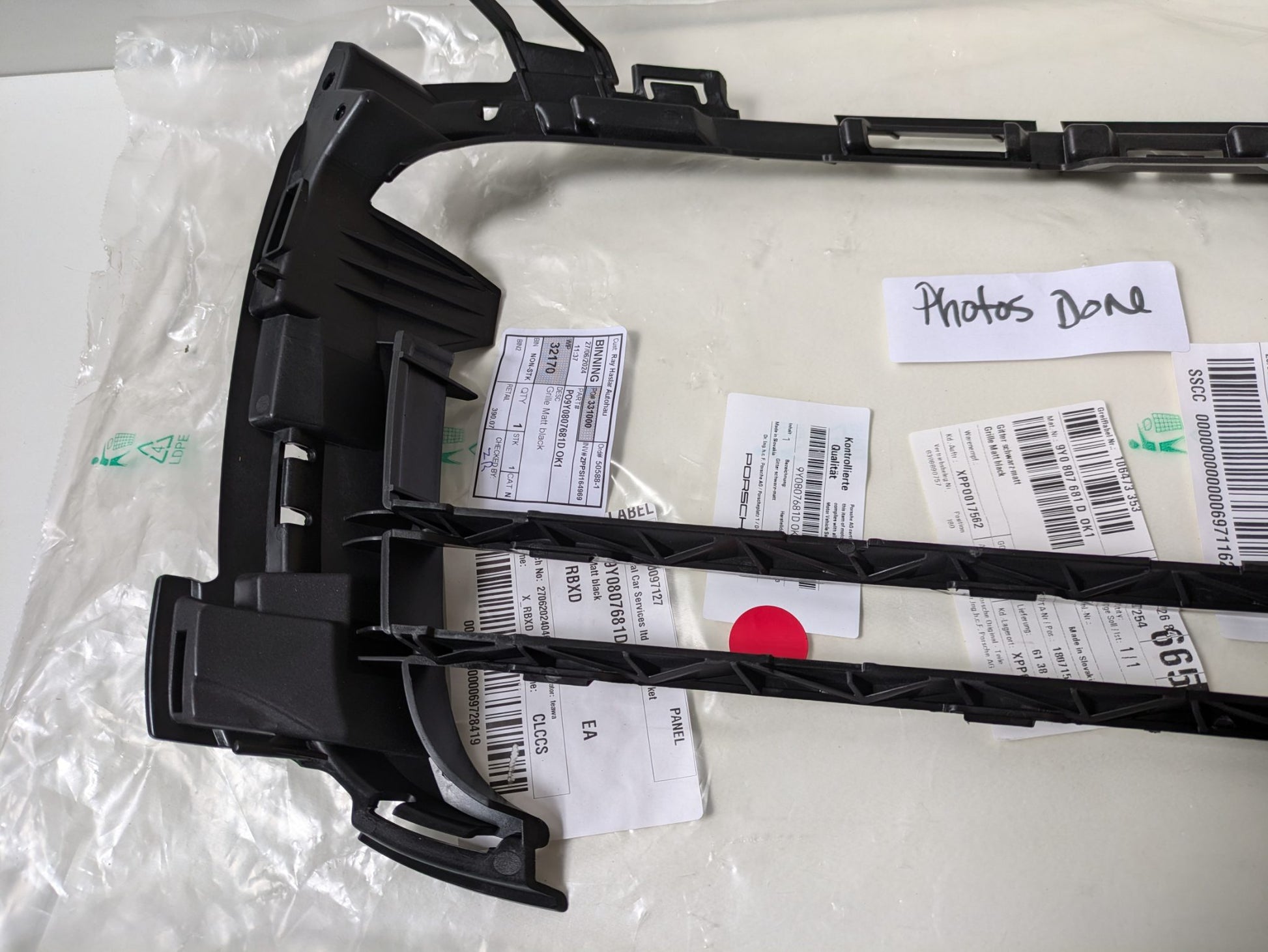 Genuine LH Grill Inner Frame Porsche Cayenne Turbo/Turbo S 9YA/9YB 2019 - 2023 New