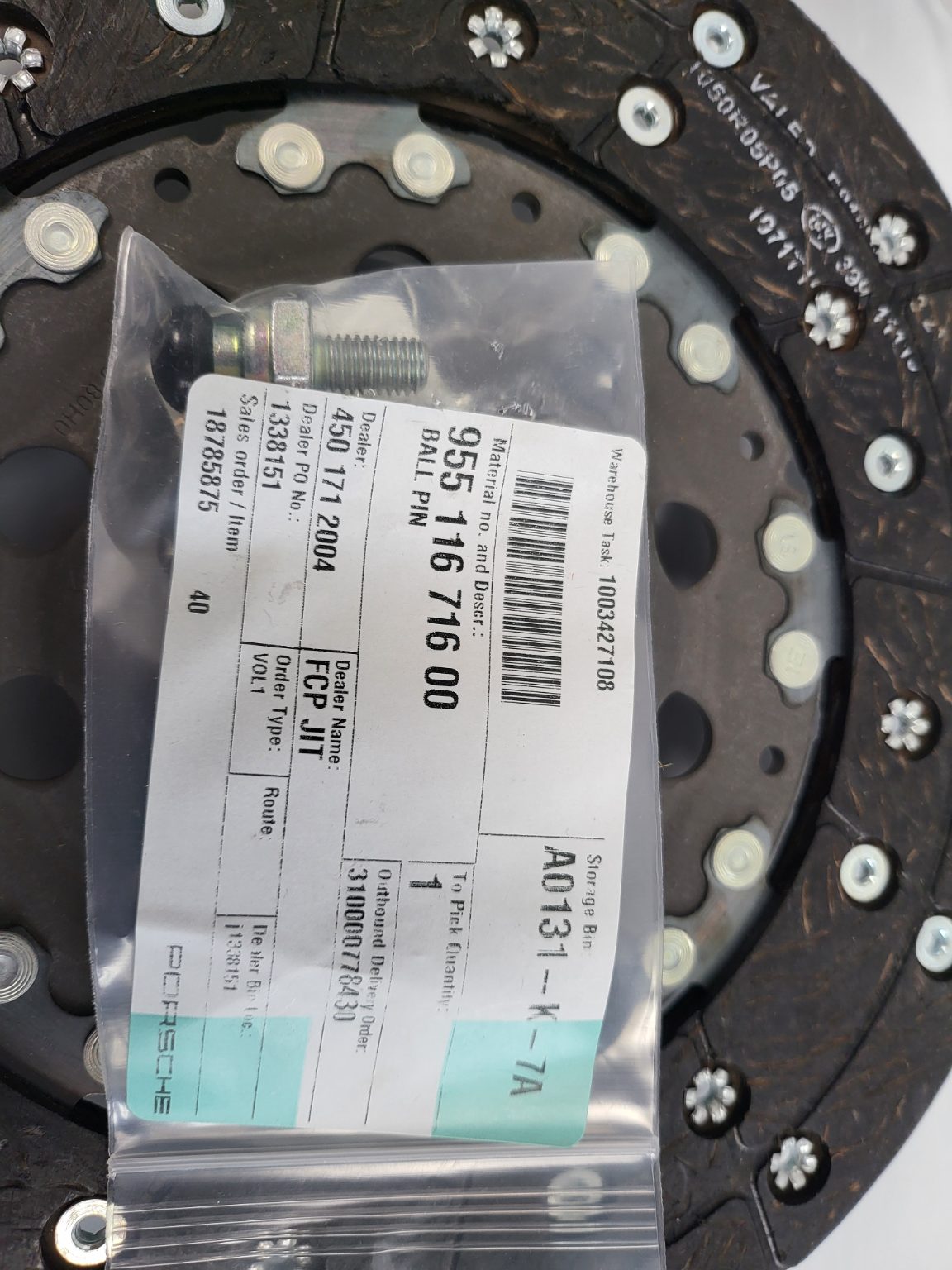 Genuine Porsche Clutch Kit Cayenne 958 V6 3.6L 2011-2014 NEW