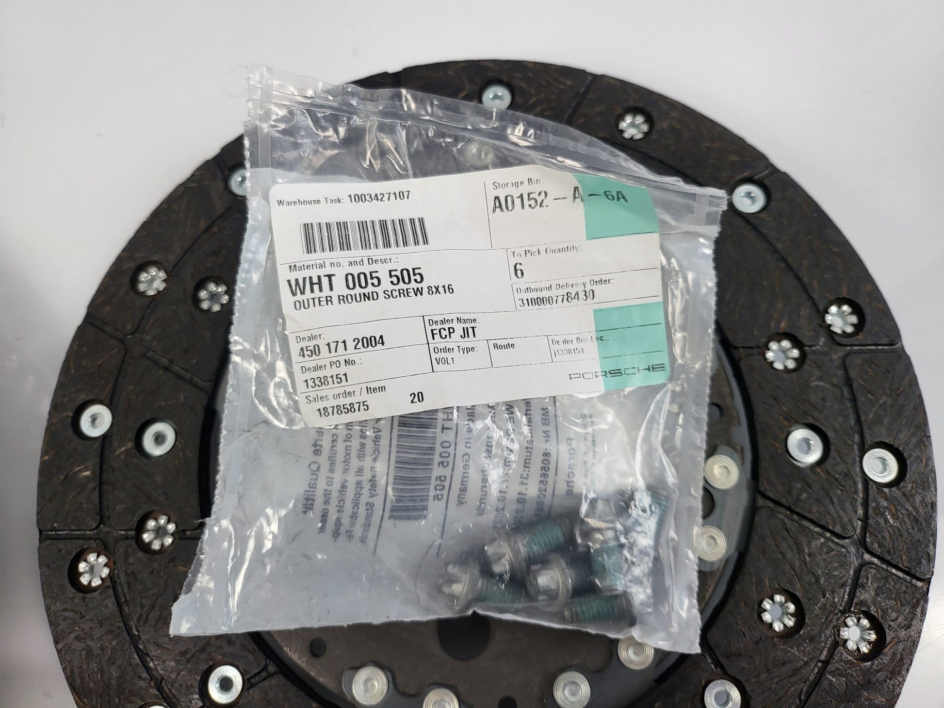 Genuine Porsche Clutch Kit Cayenne 958 V6 3.6L 2011-2014 NEW