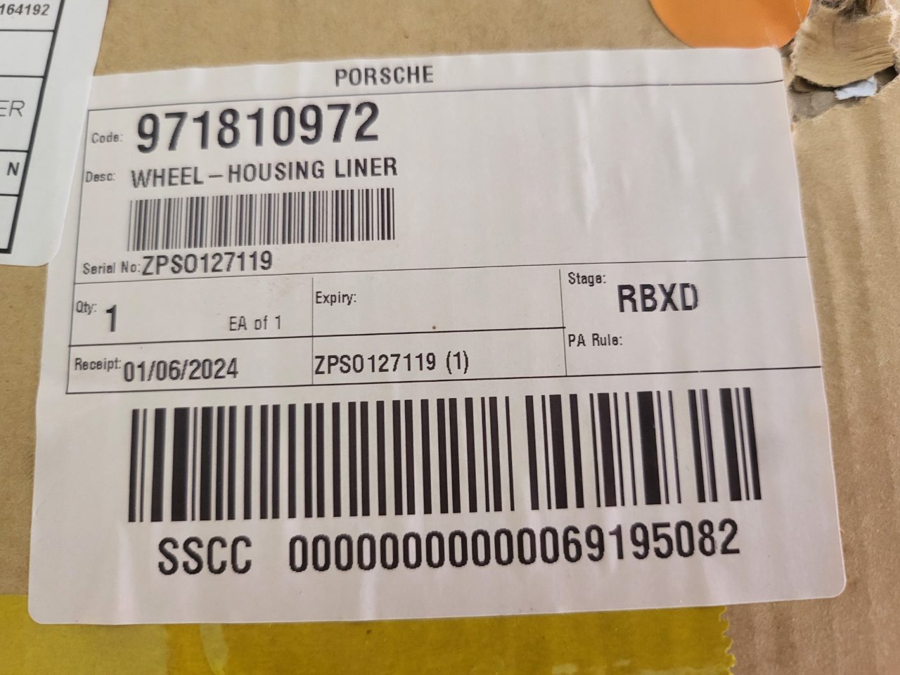 Genuine Rear Right Wheel Liner Porsche Panamera 971 2017-2023 New