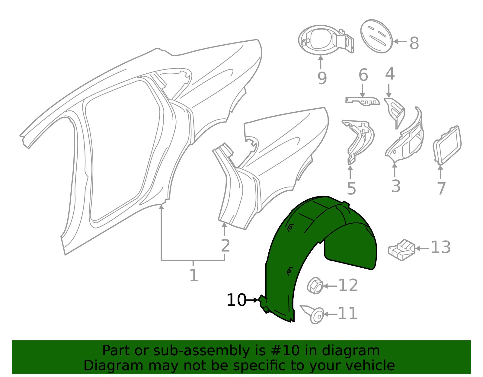 Genuine Rear Right Wheel Liner Porsche Panamera 971 2017-2023 New
