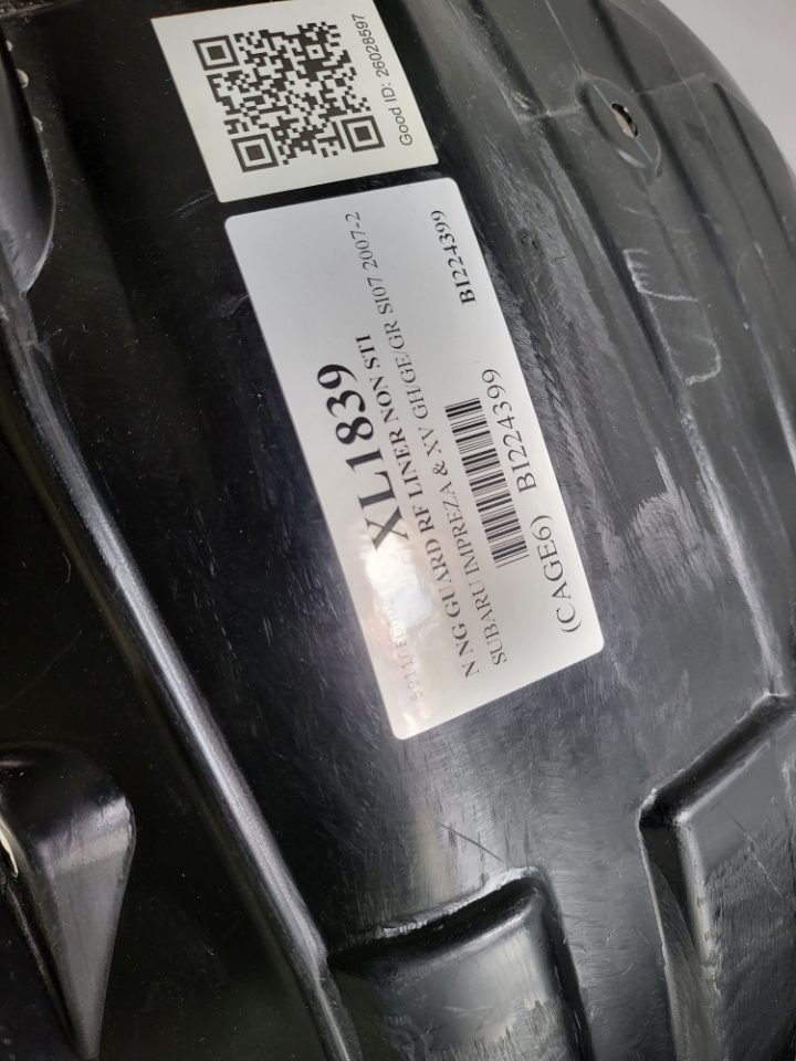Genuine RH Front Fender Liner Subaru Impreza Wrx &amp; S-GT 2008 - 2011 New