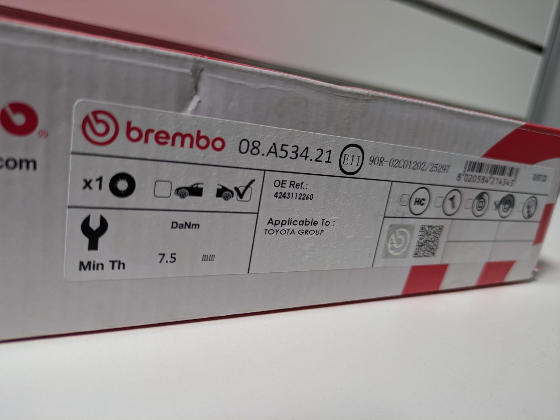 Brembo Rear Brake Rotor To Fit Toyota Corolla X XI E150 E180 2006 - 2019 New