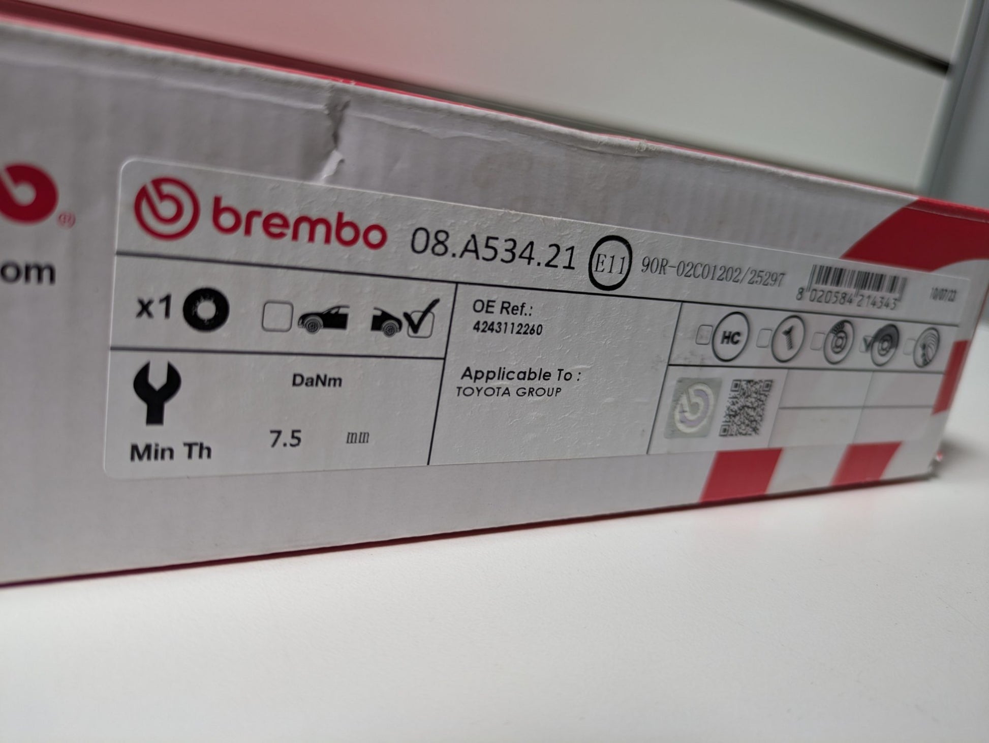 Brembo Rear Brake Rotor To Fit Toyota Corolla X XI E150 E180 2006 - 2019 New