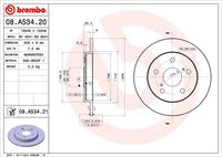 Brembo Rear Brake Rotor To Fit Toyota Corolla X XI E150 E180 2006 - 2019 New