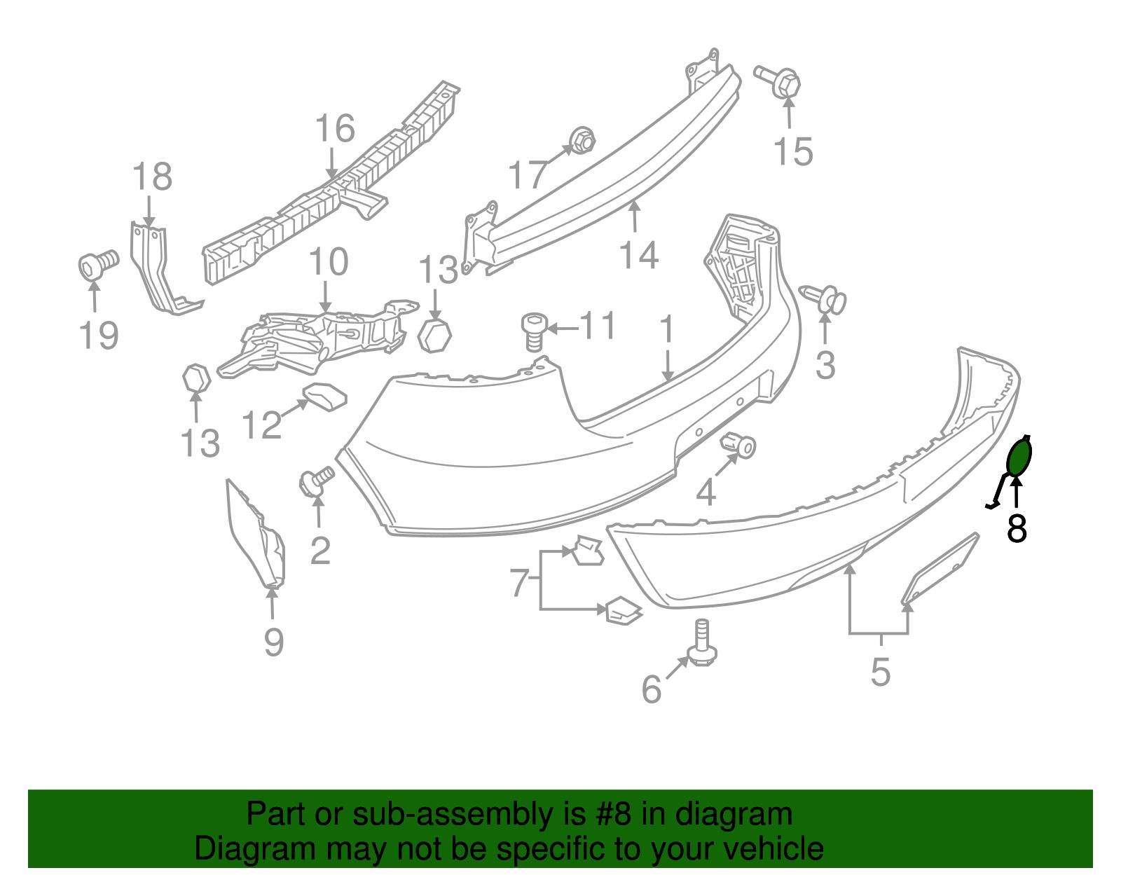 Genuine Rear Tow Hook Cover Volkswagen Golf MK5 1K 2004 - 2009 NEW