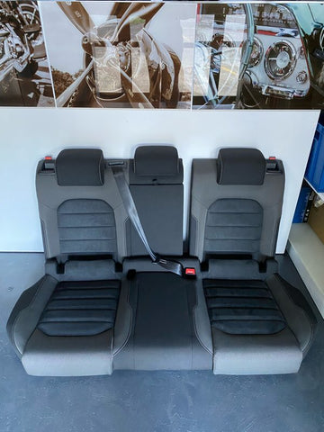 Genuine Highline Rear Bench Seat assembly Dark Blue Suede with White Stitching Seats VW Golf MK7 2012-2020 Used