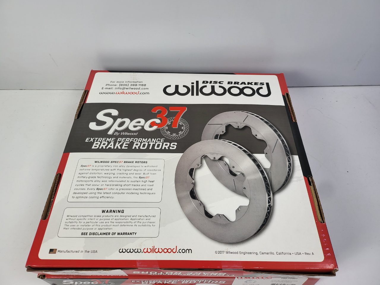 Wilwood Spec 37 Brake GT 48 Curved Vane Rotor Set LH &amp; RH 160-1296(1-2) New