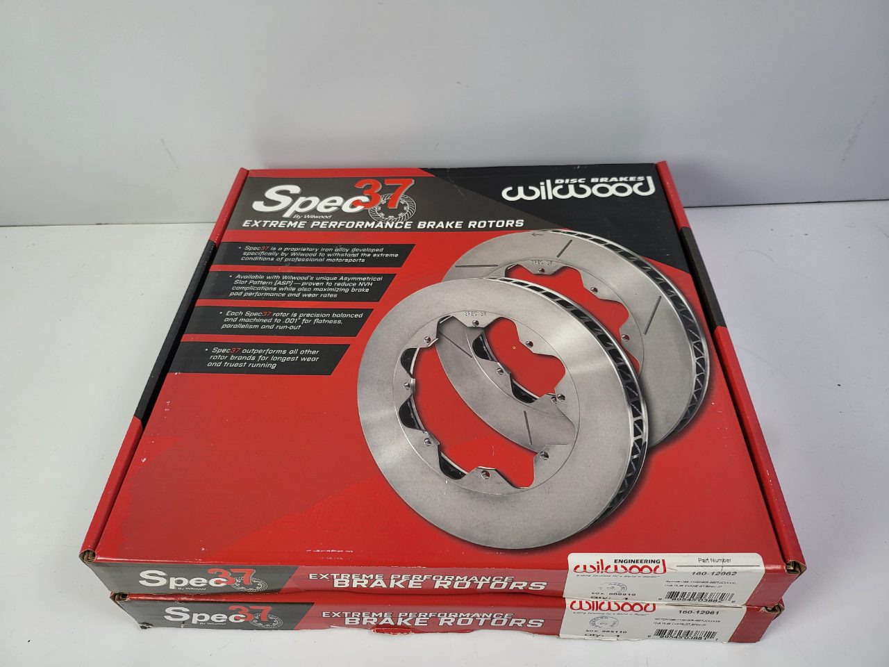 Wilwood Spec 37 Brake GT 48 Curved Vane Rotor Set LH &amp; RH 160-1296(1-2) New